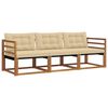 vidaXL Set vanjskih sofa s jastukom 3 pcs Prirodna i bež