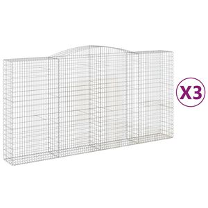 vidaXL Lučne gabionske ko&scaron;are 3 kom 400x50x200/220cm pocinčano željezo