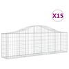 vidaXL Lučne gabionske ko&scaron;are 15 kom 200x30x60/80 cm pocinčano željez
