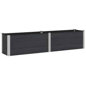 vidaXL Povi&scaron;ena vrtna gredica Crna 250 x 50 x 54 cm WPC i aluminij