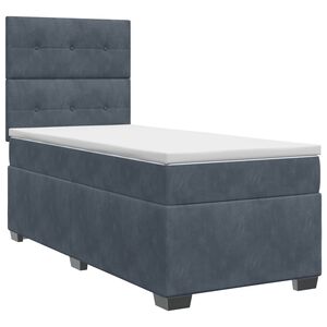 vidaXL Boxspring krevet s madracem Tamnosiva Jjedan Bar&scaron;un