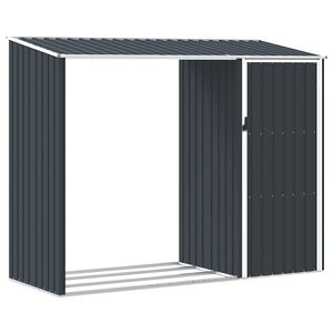vidaXL Vrtno spremi&scaron;te za drva antracit 245x98x159 cm pocinčani čelik