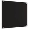 vidaXL Kuhinjski zaštita Crna 70 x 60 cm Staklo otporno na udarce