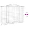 vidaXL Lučne gabionske ko&scaron;are 20kom 200x50x140/160cm pocinčano željezo