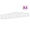 vidaXL Lučne gabionske ko&scaron;are 3 kom 400x30x40/60 cm pocinčano željezo