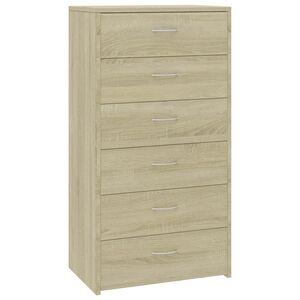 vidaXL Komoda sa 6 ladica boja hrasta sonome 50 x 34 x 96 cm drvena