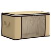 vidaXL Kutija za pohranu s prozirnim bočnim oknom Krem 50 x 30 x 25 cm