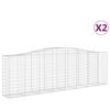 vidaXL Lučne gabionske ko&scaron;are 2 kom 400x50x120/140cm pocinčano željezo