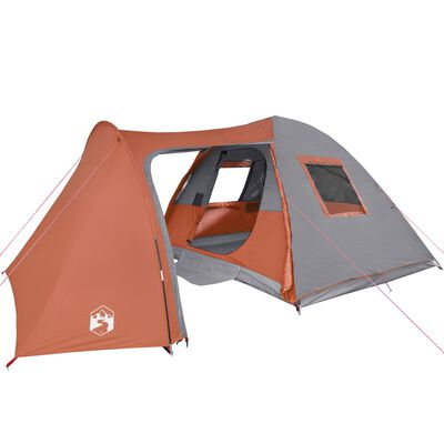 vidaXL Šator za kampiranje za 6 osoba sivo-narančasti vodootporni
