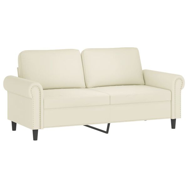 vidaXL 3-dijelni set sofa s jastucima krem baršunasti