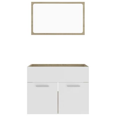 vidaXL 2-dijelni set kupaonskog namještaja bijeli/hrast od iverice