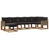 vidaXL Set vanjskih sofa 7 kom. Prirodna i crna