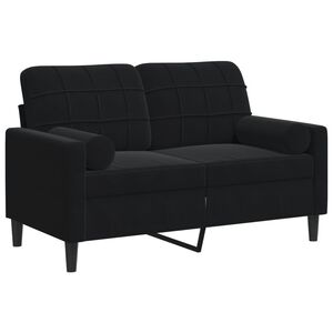 vidaXL Dvosjed s ukrasnim jastucima crni 120 cm bar&scaron;unasti
