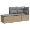 vidaXL 3-dijelni set vrtnih sofa od poliratana s jastucima bež