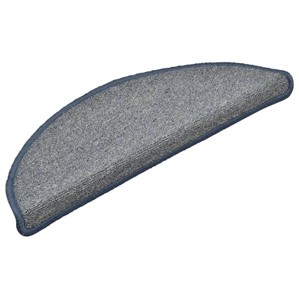 vidaXL Prostirke za stepenice 15 kom 56x17x3 cm svijetlo sive i plave poluokrugle