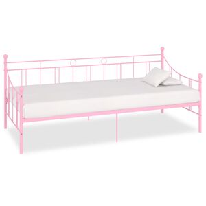 vidaXL Okvir za dnevni ležaj ružičasti metalni 90 x 200 cm