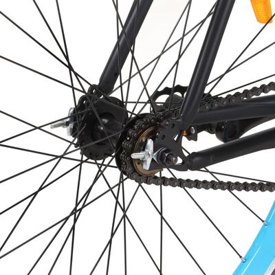 vidaXL Bicikl s fiksnim zupčanikom crno-plavi 700c 55 cm