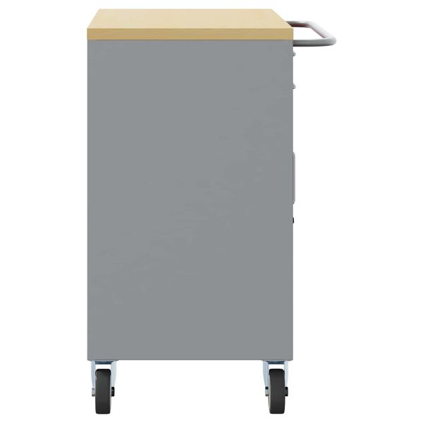 vidaXL Radni ormar s ladicama 3 pcs Crna i Siva 150 x 55 x 85 cm