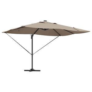 vidaXL Suncobran 352 x 251 x 265 cm Poliester i aluminij Sivo-smeđa