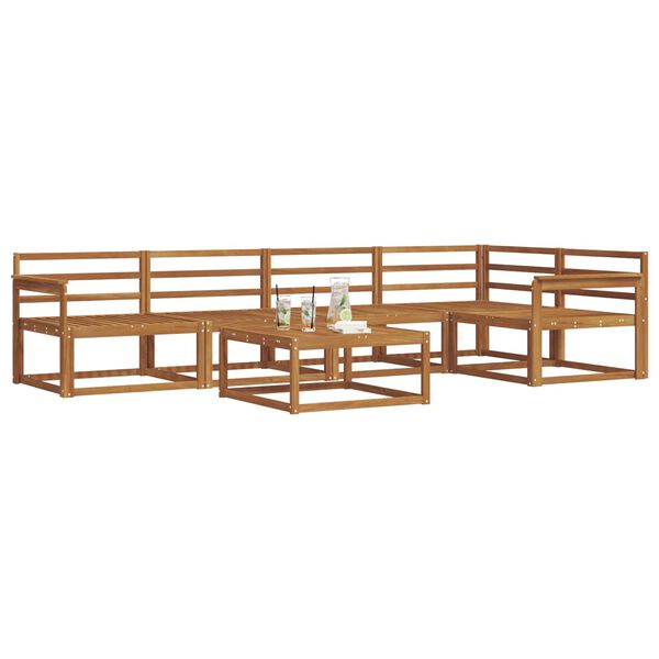 vidaXL Set vanjskih sofa 6 pcs Prirodna Čvrsto drvo akacije
