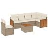 vidaXL 7-dijelni set vrtnih sofa od poliratana s jastucima bež