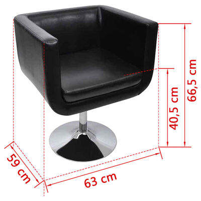 vidaXL Barska stolica od umjetne kože crna