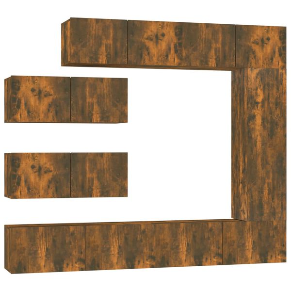 vidaXL 7-dijelni set TV ormarića boja dimljenog hrasta drveni