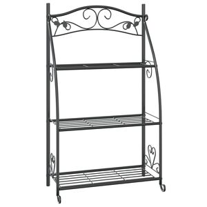 vidaXL Stalak za cvijeće crni 56 x 30 x 96 cm čelični
