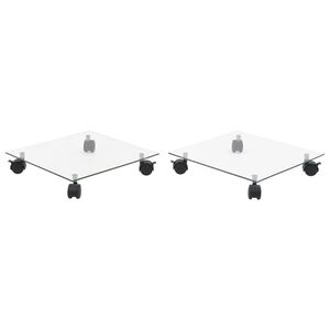 vidaXL Pomična postolja za biljke 2 kom 35 x 35 cm četvrtasta staklena