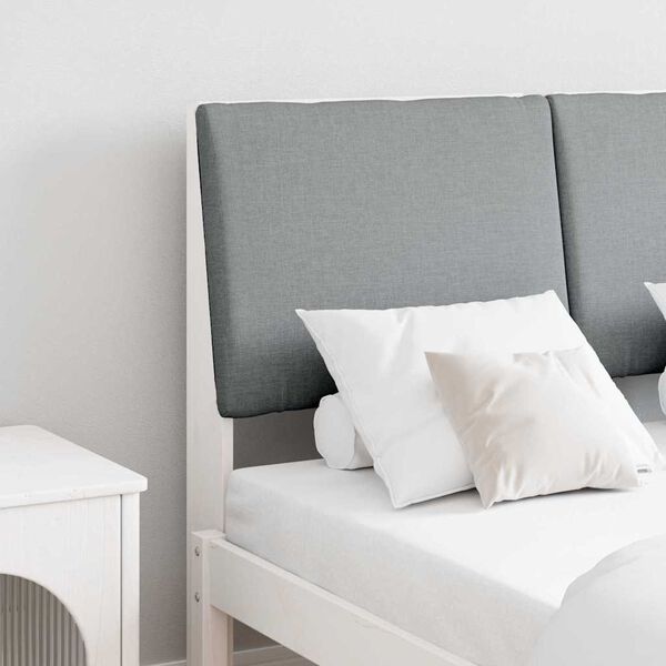 vidaXL Tapecirani uzglavlje Svijetlo siva 135 cm Čvrsto borovo drvo