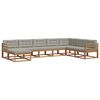 vidaXL Set vanjskih sofa 8 kom. Prirodna i svijetlo siva