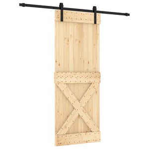 vidaXL Klizna vrata 80 x 210 cm Čvrsta borovina (neobrađena)