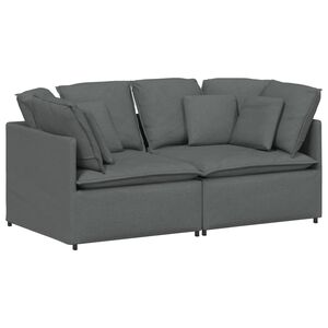vidaXL Modularna sofa s jastucima, tkanina, tamno siva