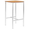 vidaXL Barski stol 60 x 60 x 105 cm od masivne tikovine i čelika