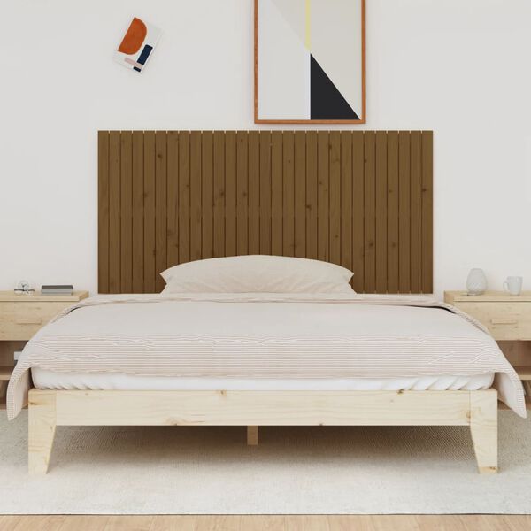 vidaXL Zidno uzglavlje smeđa boja meda 185x3x90 cm od masivne borovine