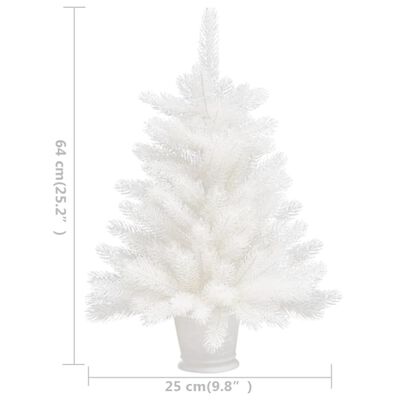 vidaXL Umjetno osvijetljeno božićno drvce bijelo 65 cm
