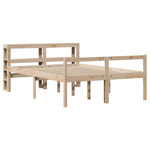 vidaXL Krevet za starije s uzglavljem 140x190 cm od borovine