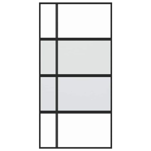 vidaXL Klizna vrata crna 102,5x205 cm od kaljenog stakla i aluminija