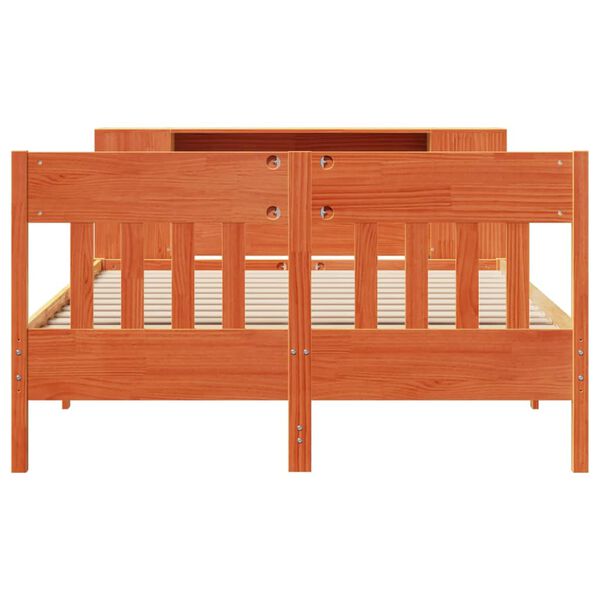 vidaXL Krevet s regalom za knjige bez madraca 150x200 cm od borovine