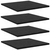 vidaXL Police za knjige 4 pcs Crna 40 x 40 x 1,5 cm Konstruirano drvo