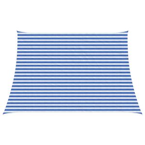 vidaXL Jedrilica za sunčevu sjenu Plava i bijela 4 / 5 x 3 m HDPE