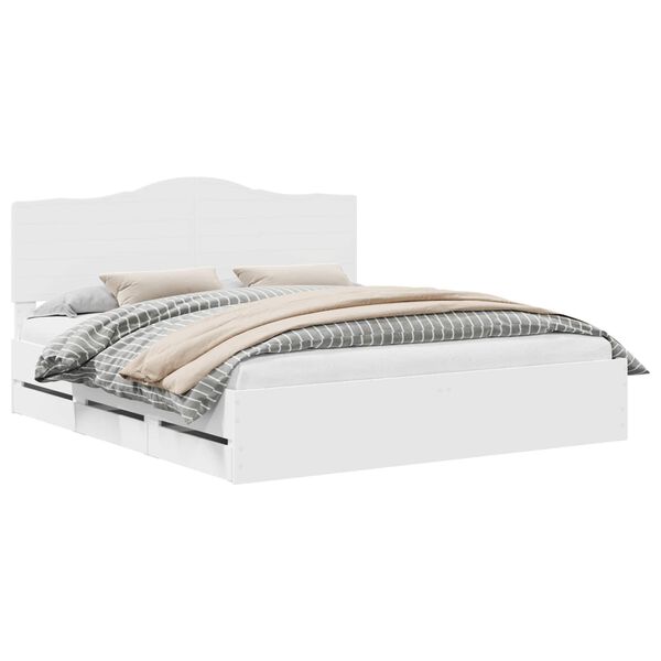 vidaXL Krevetna konstrukcija Bijeli 180 x 200 cm Inženjersko Drvo