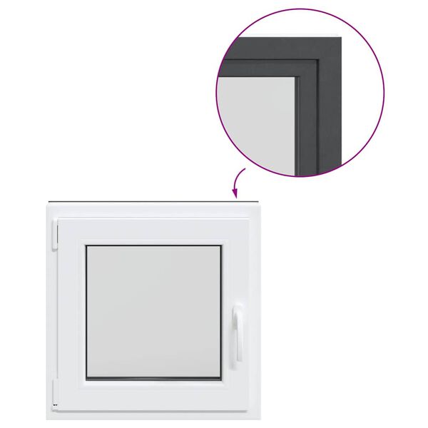 vidaXL Podrumski prozor "RISOR" 50x50 cm Okretno-nagibni DIN lijevi antracit