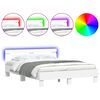 vidaXL Okvir za krevet s uzglavljem i LED bijeli 150x200 cm