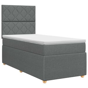 vidaXL Boxspring krevet s madracem Tamnosiva 80 x 200 cm Tkanina