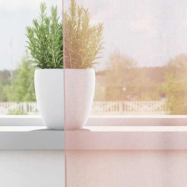 vidaXL Voile zavjese s džepovima za &scaron;ipke 2 kom svijetlo ružičaste