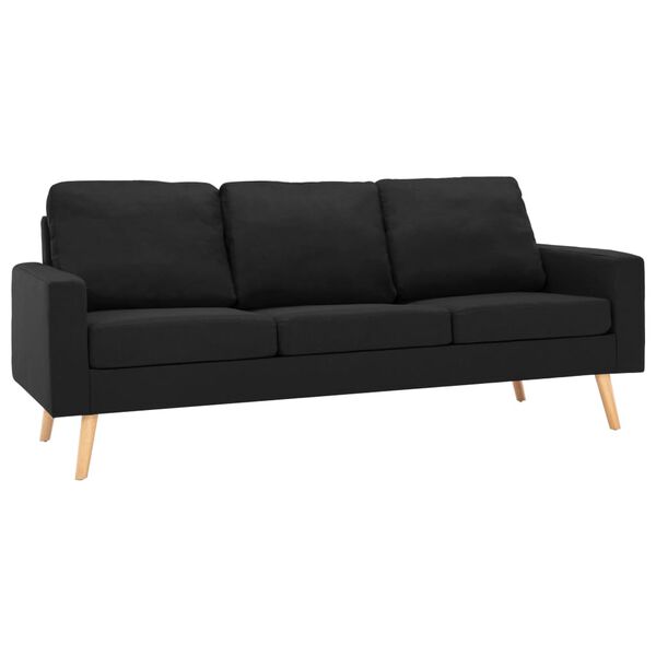 vidaXL 3-dijelni set sofa od tkanine crni