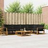 vidaXL Set vanjskih sofa s jastukom 6 pcs Prirodna i crna
