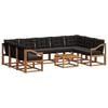 vidaXL Set vanjskih sofa 10 kom. Prirodna i crna
