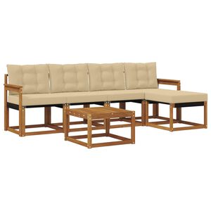 vidaXL Set vanjskih sofa s jastukom 6 pcs Prirodna i bež